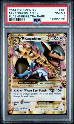 2014 Pokemon XY Flashfire #109 M Kangaskhan EX 109/106 Ultra Rare PSA 8 NM MT - Image 1