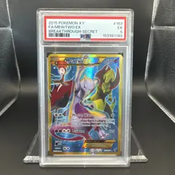 2015 Pokemon XY Breakthrough Mewtwo #163 Secret Rare EN Graded PSA 5 - Image 1