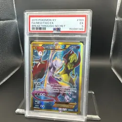 2015 Pokemon XY Breakthrough Mewtwo #163 Secret Rare EN Graded PSA 5 - Image 5