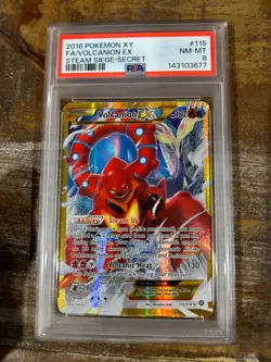 POKEMON 2016 XY Steam Siege Secret Full Art VOLCANION EX #115 PSA 8 RARE - Image 1