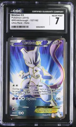 CGC 7 Mewtwo Ex Breakthrough Full Art #157/162 Pokemon Ultra Rare NM 2015 - Image 1