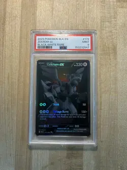 Pokemon 2025 Zekrom ex 172/086 Black White Rare Black Bolt PSA 9 - Image 2