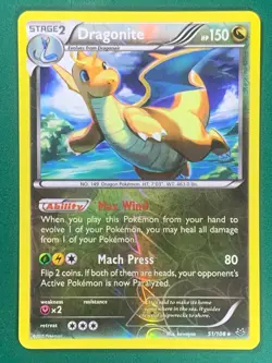 Dragonite 51/108 Rare Reverse Holo Pokemon XY Roaring Skies - Image 1