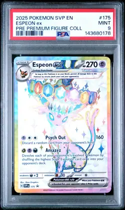 2025 POKEMON PRISMATIC EVOLUTIONS PREMIUM FIGURE COLLECTION ESPEON EX PSA 9 - Image 1