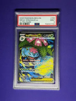 2025 POKEMON MEGA EVOLUTION #155/132 VENUSAUR EX FULL ART ULTRA RARE - PSA MT 9 - Image 1