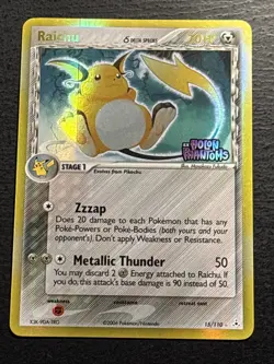 Raichu Delta Species 15/110 Pokemon TCG Holon Phantoms Reverse Holo STAMPED LP - Image 1