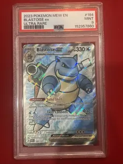 2023 Pokemon MEW EN Blastoise ex #184 Ultra Rare PSA 9 - Image 3