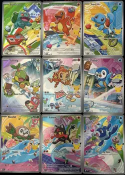 Pokemon First Partner Illustration Collection Complete 9 Card Complete Promo Set - Image 1