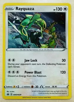 POKEMON RAYQUAZA SWSH029 BLACK STAR PROMO COSMOS NM SWORD & SHIELD CARD - Image 1