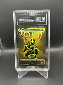 TAG 10 (988) Aang, Swift Savior (Borderless) (Neon Ink Foil) Avatar TLA MTG - Image 1