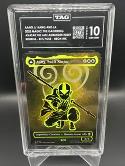 TAG 10 (988) Aang, Swift Savior (Borderless) (Neon Ink Foil) Avatar TLA MTG - Image 2