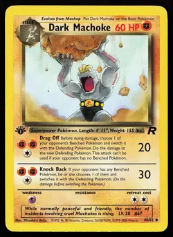 Dark Machoke 40/82 Uncommon 1st Edition Team Rocket Pokemon Card - Image 1