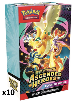 x10 Pokemon TCG: Mega Evolution Ascended Heroes Booster Bundle SEALED PRESALE - Image 1