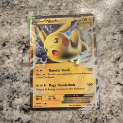 Pokemon Pikachu EX XY174 Promo Holo XY 130 HP Mega Thunderbolt Thunder Shock - Image 1