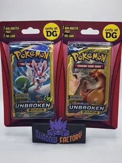 2 X Pokemon Dollar General Mini Booster Unbroken Bonds 3 Card Pack Plus FOIL - Image 1