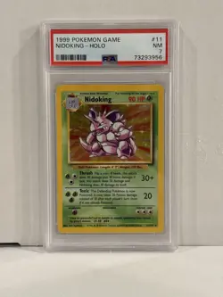 1999 Pokemon Game #11 NIDOKING Holo PSA 7 Base Set Rare Holo Stage 2 Card - Image 1