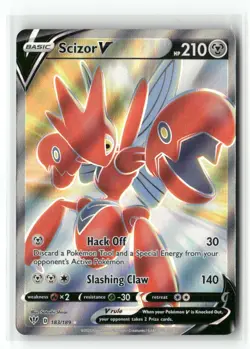 Scizor V 183/189 Ultra Rare Darkness Ablaze Pokemon Holo Near Mint - Image 1