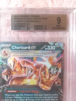 2025 POKEMON SVP BLACK STAR PROMO #196 CHARIZARD EX BGS 9 MINT PREMIUM PSA - Image 1