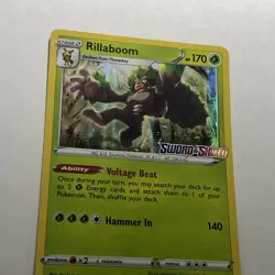 Pokemon - Sword & Shield - STAFF PRE-RELEASE PROMO - Rillaboom - SWSH006 - NM - Image 2