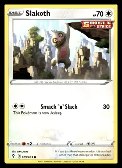 Slakoth Common 129/203 SWSH07: Evolving Skies Pokemon Card - Image 1