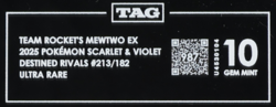 2025 Pokemon SV Destined Rivals 213/182 Team Rocket's Mewtwo EX UR TAG 10 (987) - Image 3