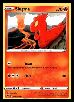 Slugma Common 027/185 SWSH04: Vivid Voltage Pokemon Card - Image 1