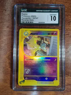 2003 Pokemon Aquapolis Hypno #16/147 Reverse Holo e-Reader CGC 10 Gem Mint - Image 1
