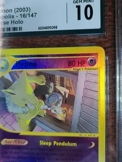 2003 Pokemon Aquapolis Hypno #16/147 Reverse Holo e-Reader CGC 10 Gem Mint - Image 3