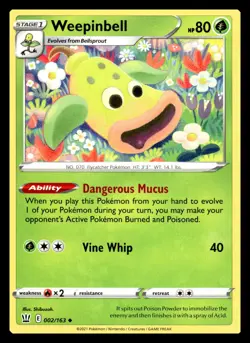 Weepinbell Uncommon 002/163 SWSH05: Battle Styles Pokemon Card - Image 1