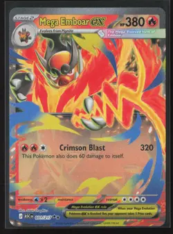 Mega Emboar ex Double Rare ME: Ascended Heroes 031/217 NM Pokemon Card - Image 1