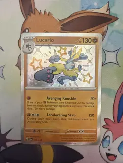 Pokemon TCG Lucario Paldean Fates Shiny Rare Holo Card 174/091 NM Condition - Image 1