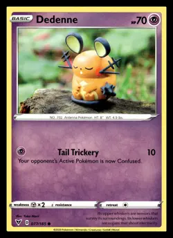 Dedenne Common 077/185 SWSH04: Vivid Voltage Pokemon Card - Image 1