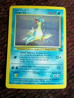 Lapras 10/62 Holo Rare Fossil Pokemon Card - Image 1