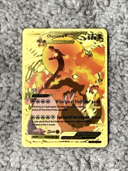 Charizard VMax HP586 Whirlpool Hellfire Unique Gold Foil Fan Art Collector Card - Image 1