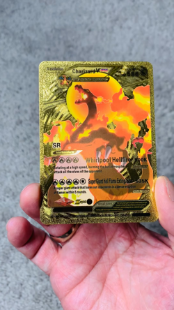 Charizard VMax HP586 Whirlpool Hellfire Unique Gold Foil Fan Art Collector Card - Image 2