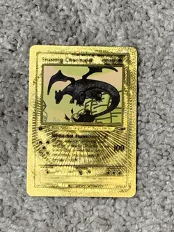 Shining Charizard GX HP100 White-hot Unique Gold Foil Fan Art Collector Card NM! - Image 1