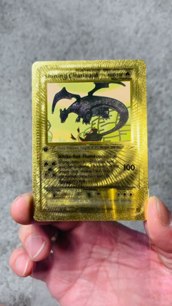 Shining Charizard GX HP100 White-hot Unique Gold Foil Fan Art Collector Card NM! - Image 2