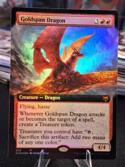 FOIL Goldspan Dragon Extended Art Kaldheim Mythic - Image 1