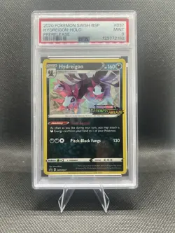 2020 POKEMON SWSH BLACK STAR PROMO PRERELEASE-STAFF #037 HYDREIGON-HOLO PSA 9 - Image 1