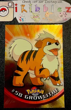 Growlithe #58 NM Holo Foil TOPPS Blue Label Pokemon Card. Free Tracked Shipping! - Image 1