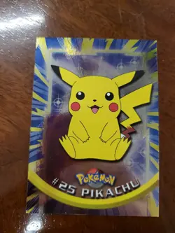 Pikachu #25 Blue Logo Topps Holo Foil Pokemon TV Animation Card - Image 1