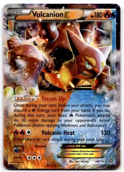 Volcanion EX 26/114 Holo EX Rare Steam Siege Pokemon Holo Near Mint - Image 1