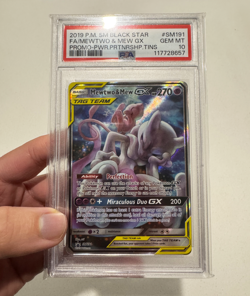 2019 Pokemon Mewtwo & Mew GX Tag Team Black Star Promo #SM191 PSA 10 - Image 1