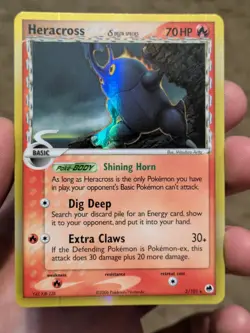 Pokemon Heracross EX Dragon Frontiers Delta Species 3/101 Holo 2006 Very LP - Image 1