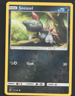 Sneasel 131/236 Reverse Holo Pokemon SM - Unified Minds Near Mint or Better - Image 1