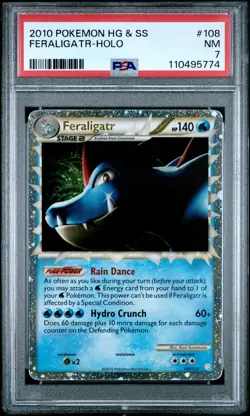 2010 POKEMON HEARTGOLD FERALIGATR PRIME #108 ULTRA RARE PSA 7 NM #110495774 - Image 1