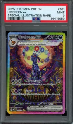 Pokemon Umbreon EX SIR 2025 Prismatic Evolutions #161 PSA 9 Mint - Image 1