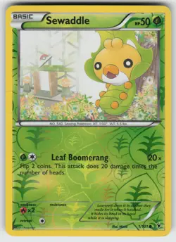Sewaddle Reverse Holo Common Noble Victories 1/101 Pokemon - Image 1