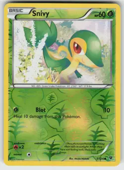 Snivy Reverse Holo Common XY - Fates Collide 5/124 Pokemon - Image 1