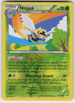 Ninjask Reverse Holo Uncommon XY - Roaring Skies 10/108 Pokemon - Image 1